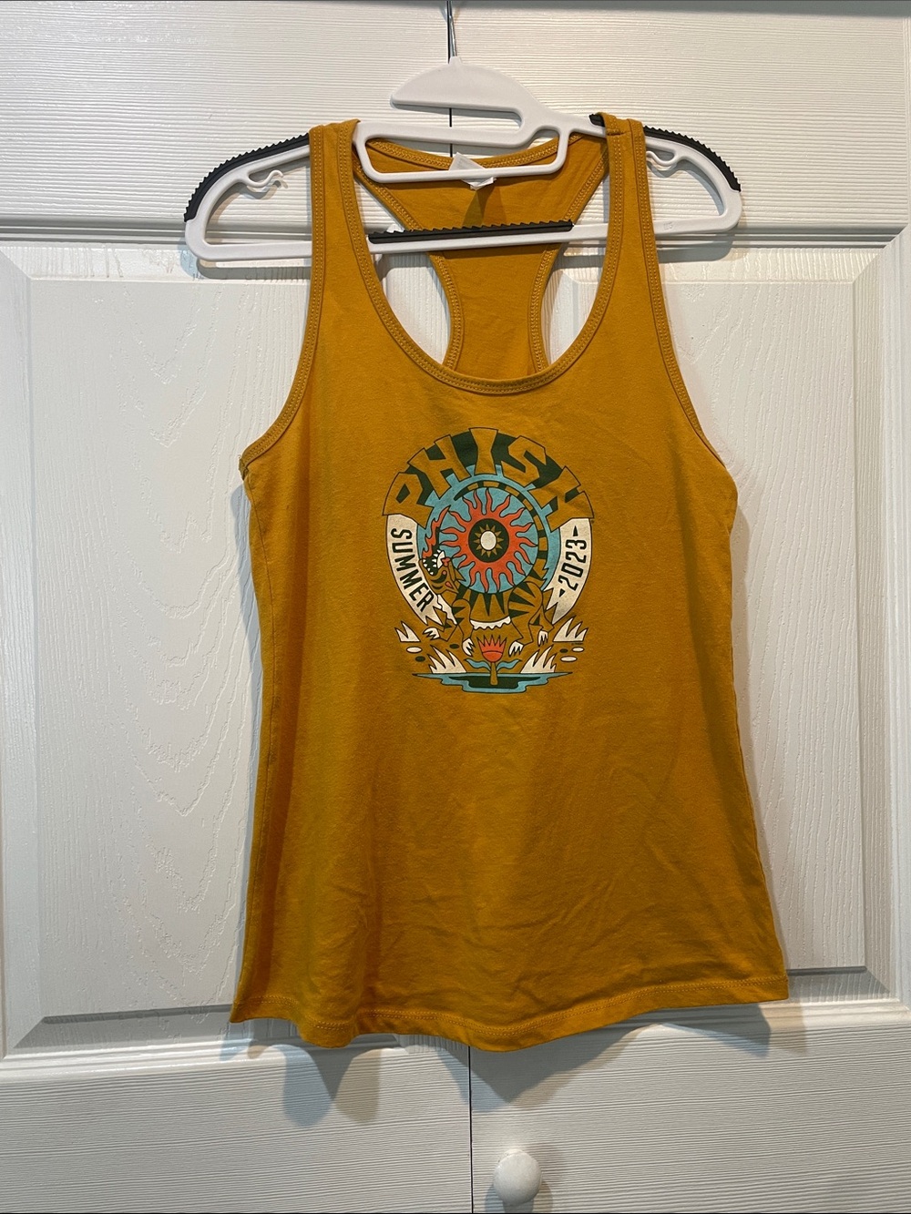 Next Level mustard yellow Phish Summer 2023 racer back tank band tee sz M